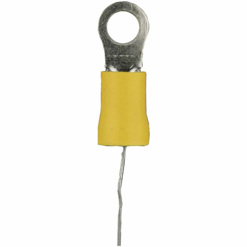 Install Bay Vinyl Terminal Ring Connector 4 Gauge 3/8 Inch Yellow 25 Pack - YVRT438