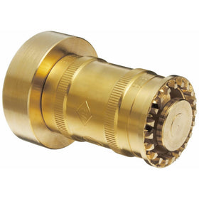 Moon BRN151NST Brass Fire Hose Nozzle, Twist On/Off, 60 gpm, 1-1/2" NST