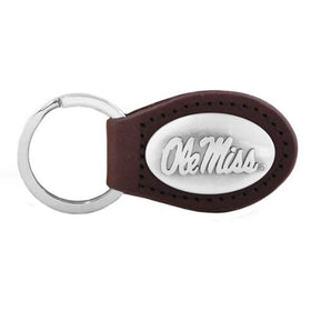 NCAA Mississippi Old Miss Rebels Zep-ProLeather Concho Key Fob, Brown