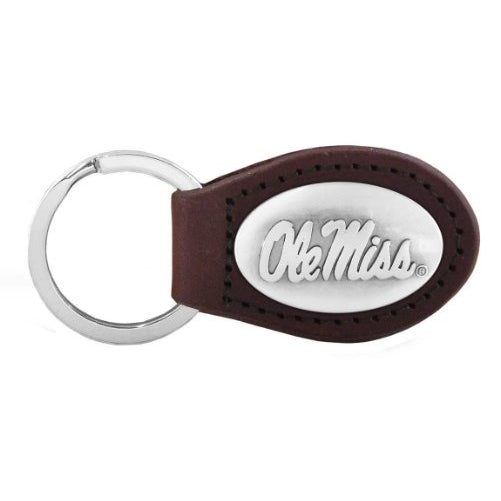 NCAA Mississippi Old Miss Rebels Zep-ProLeather Concho Key Fob, Brown