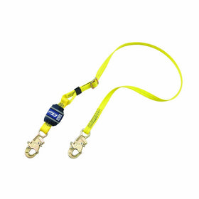3M DBI-SALA EZ-Stop 1246234 6' Adjustable Shock Absorbing Lanyard, Snap Hooks At Each End, 310lb. Capacity, Navy/Yellow