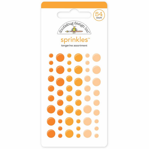 Crafters Workshop MONOS-4007 Glossy Enamel Adhesive Sprinkles, Tangerine Dots, 54 Per Package