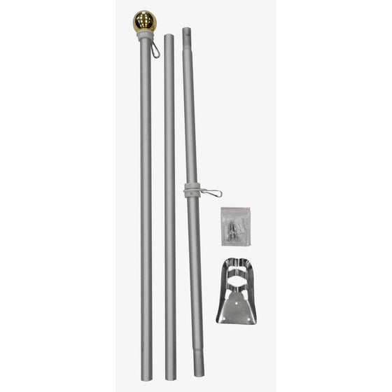 6 Foot Aluminum Silver Pole with (Ball)