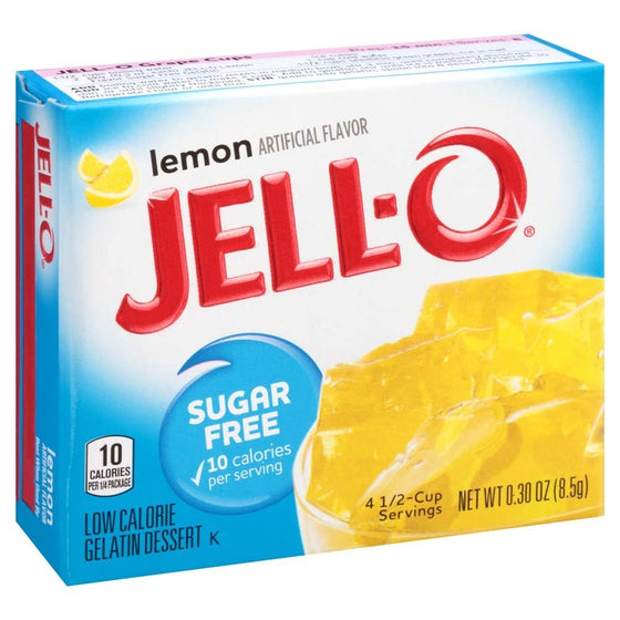 Jell-O Sugar-Free Lemon Gelatin Mix 0.3 Ounce Box (Pack of 6)