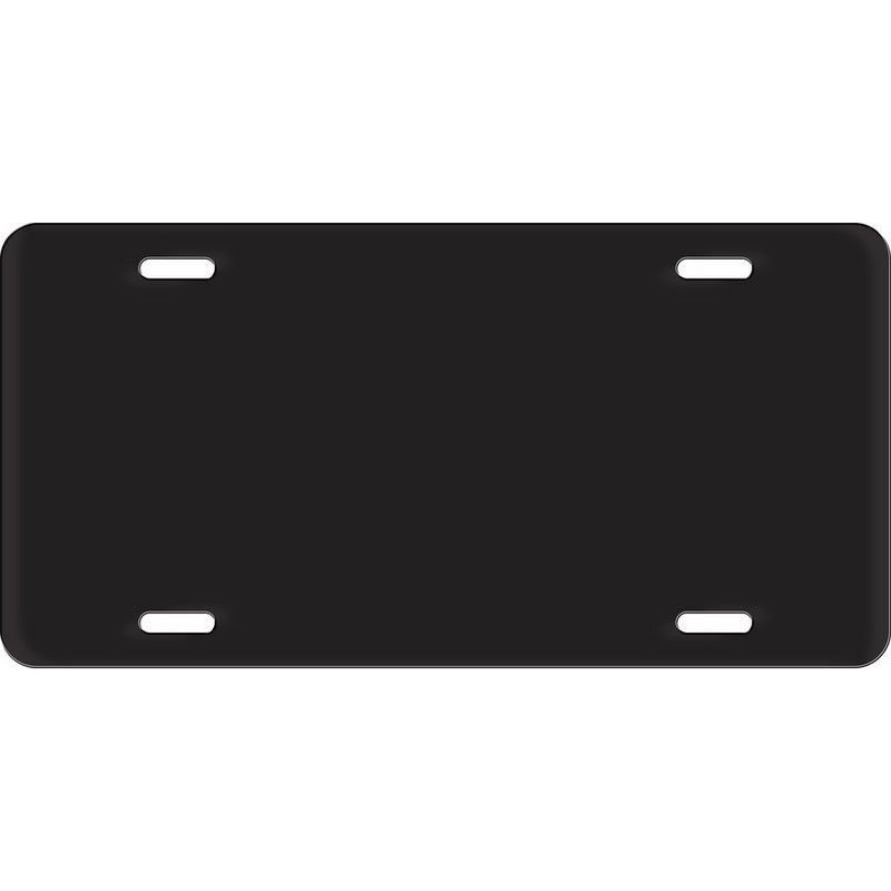 Chroma 001438 Black Blank Metal Tag License Plate