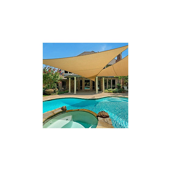 E.share 20' X 20' X 20' Sun Shade Sail Uv Top Outdoor Canopy Patio Lawn Triangle Beige Tan Desert Sand …