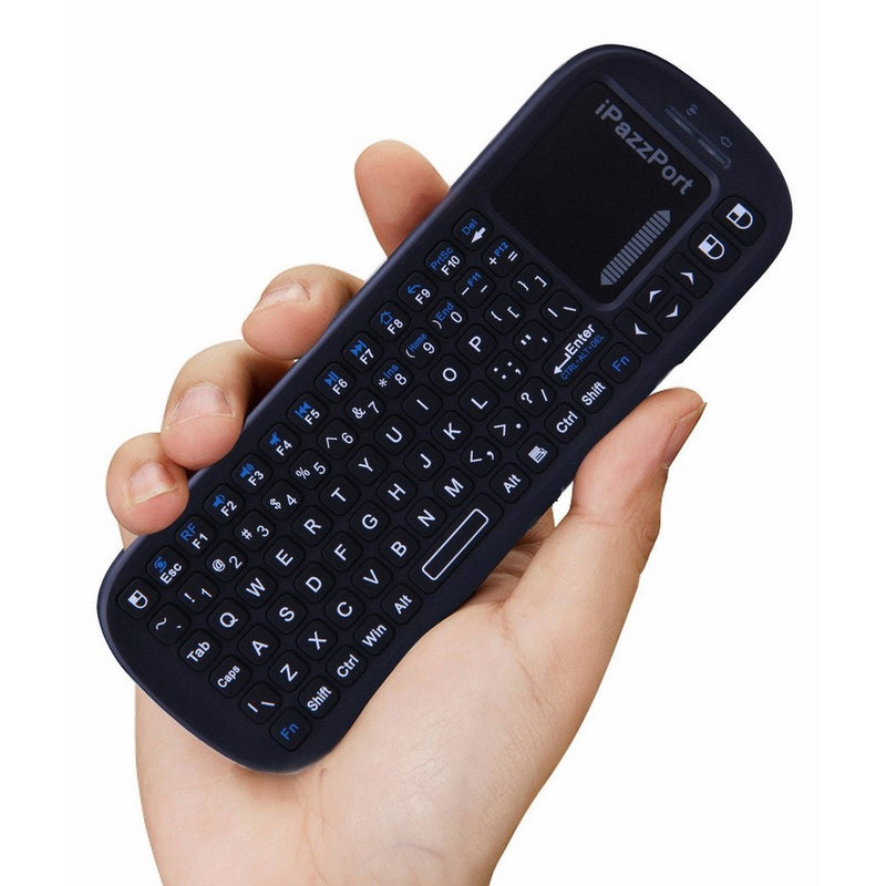 iPazzPort Wireless Mini Handheld Keyboard with Touchpad Mouse Combo for Android TV Box and Raspberry Pi 3 and HTPC and XBMC KP-810-19S - Black