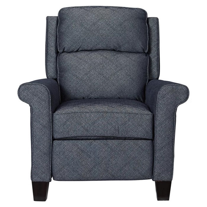 Textured Fabric Upholstered Low Leg Power Recliner, Denim Blue