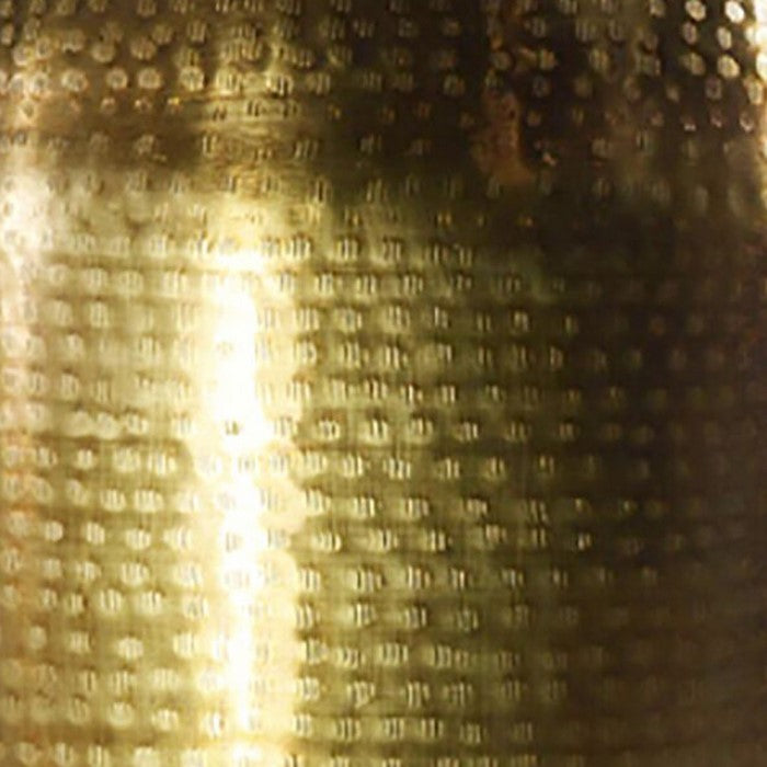 Bellied Shape Iron Vase with Narrow Neck and Rimmed Opening, Antique Gold