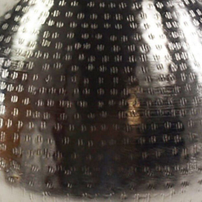 13 Inch Pot Bellied Shaped Iron Vase with Narrow Opening, Silver