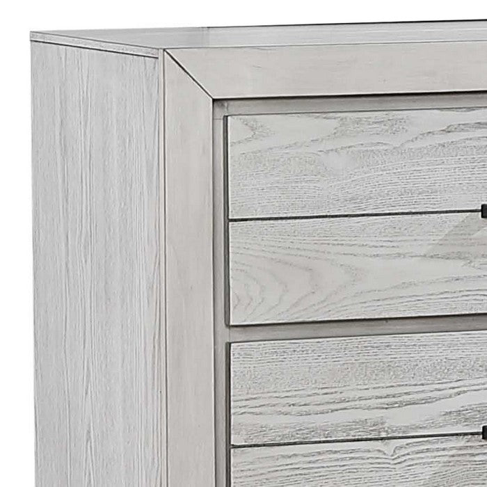 6 Drawers Wooden Frame Dresser with Bracket Legs, Antique White