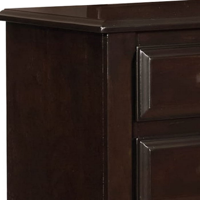 10 Drawers Wooden Frame Dresser with Hexagonal Pulls, Cherry Brown
