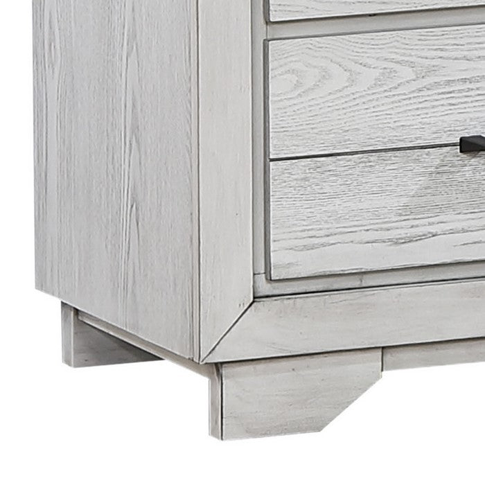 8 Drawers Wooden Frame Chest with Bracket Legs, Antique White