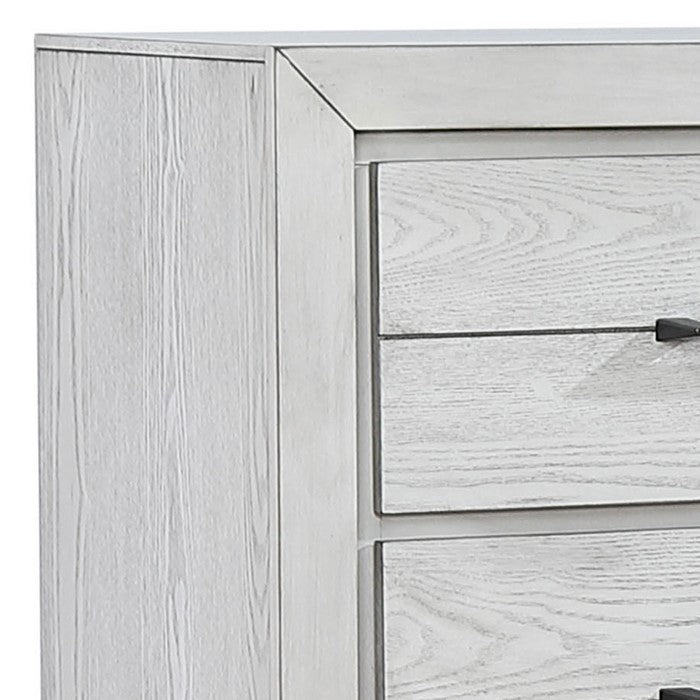 8 Drawers Wooden Frame Chest with Bracket Legs, Antique White