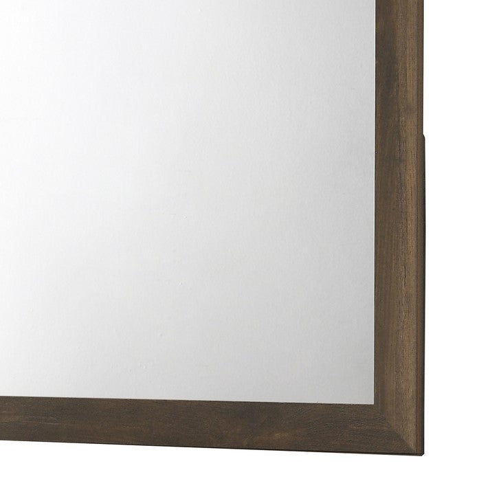 Rectangular Dresser Top Mirror with Grain Details on Frame, Brown - BM215156