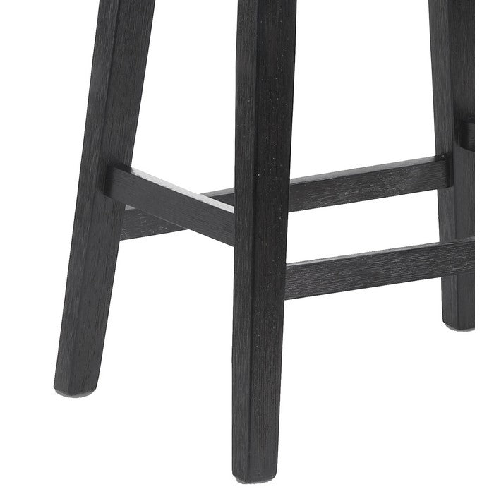 Nailhead Trim Fabric Upholstered Counter Stool, Set of 2, Charcoal Gray
