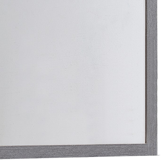 Rectangular Wood Encased Dresser Top Mirror, Gray and Silver - BM215160