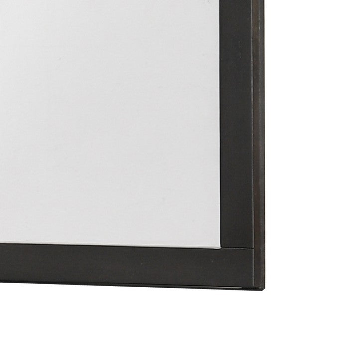 Rectangular Wood Encased Dresser Mirror, Black and Silver - BM215161