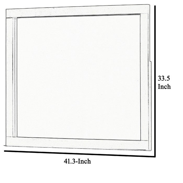 Rectangular Wood Encased Dresser Mirror, Black and Silver - BM215161