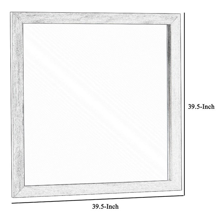 Rectangular Wood Encased Dresser Top Mirror, Dark Brown and Silver - BM215165