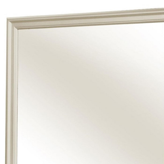 Molded Wooden Frame Dresser Top Mirror, Champagne Silver - BM215168