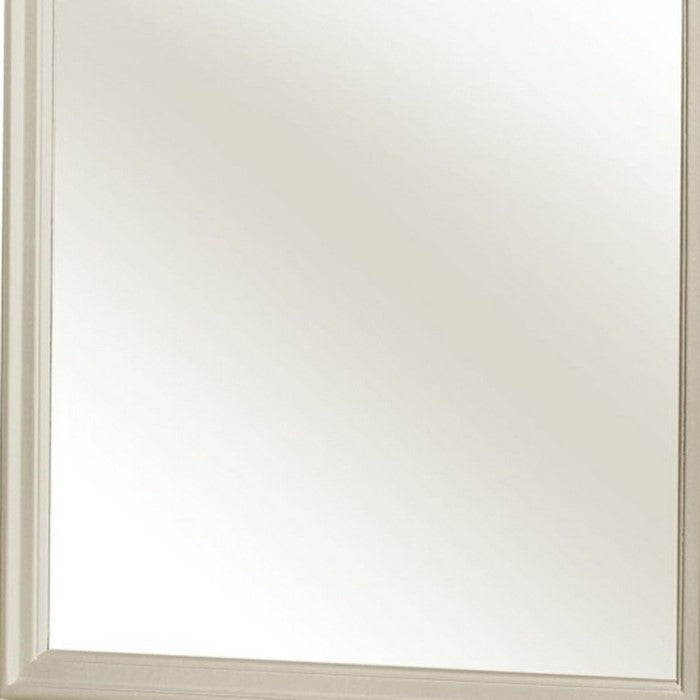 Molded Wooden Frame Dresser Top Mirror, Champagne Silver - BM215168