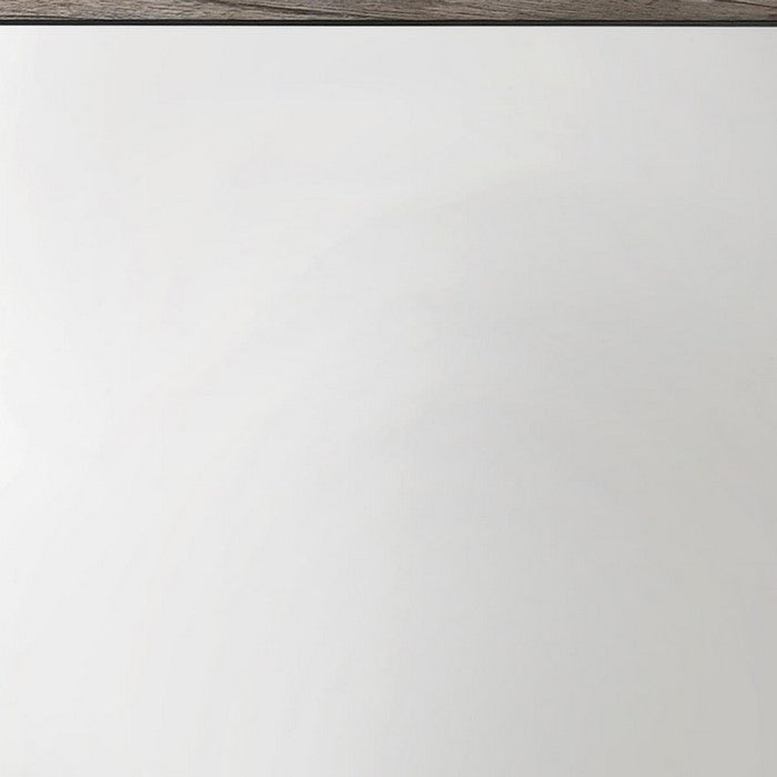 Rectangular Wooden Dresser Top Mirror with Grains, Taupe Brown and Silver - BM215173