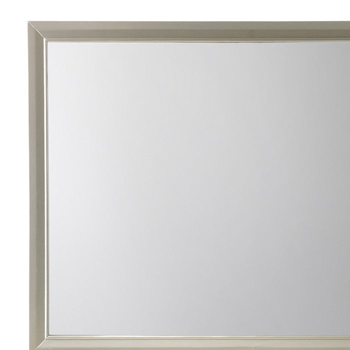Rectangular Wood Encased Dresser Top Mirror, Champagne Silver - BM215211