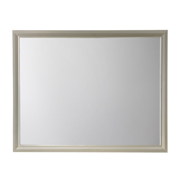 Rectangular Wood Encased Dresser Top Mirror, Champagne Silver - BM215211