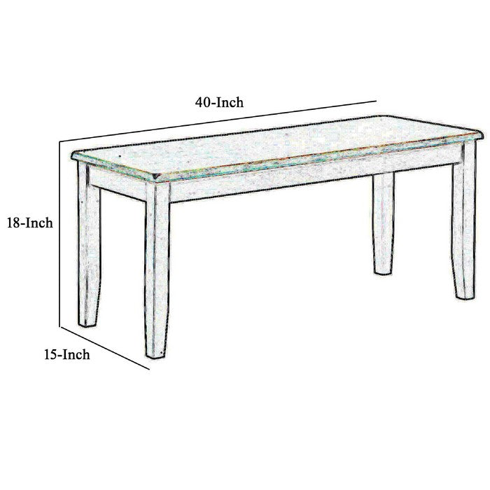 Rectangular Wooden Frame Bench with Chamfered Legs, Brown and Black - BM215212