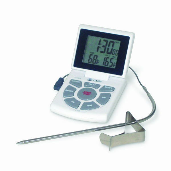 CDN DTTC-W Combo Probe Thermometer, Timer & Clock - White