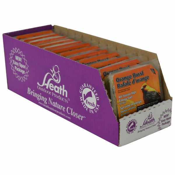 Heath Outdoor Products DD-14 Orange Burst Suet Cake, 11.25 oz, Case of 12