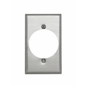 Leviton 83028 1-Gang Flush Mount 2.15-Inch Diameter, Device Receptacle Wallplate, Standard Size, Device Mount, Aluminum