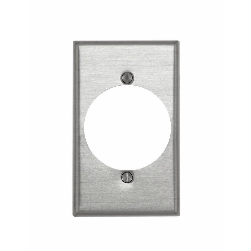 Leviton 83028 1-Gang Flush Mount 2.15-Inch Diameter, Device Receptacle Wallplate, Standard Size, Device Mount, Aluminum