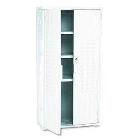 Iceberg ICE92553 OfficeWorks High-Density Plastic Storage Cabinet, 18" Length x 33" Width x 66" Height, Platinum