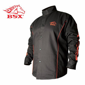 Bsx Bx9C Small Black W Red Flames Cotton Welding Jacket