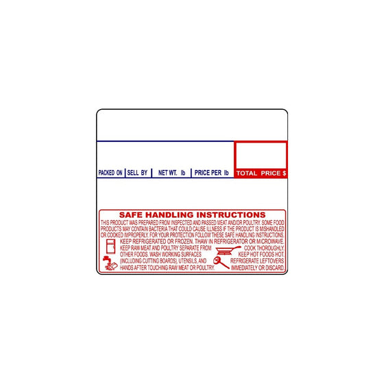 CAS LST-8030 Printing Scale Label, 58 x 50 mm, Non-UPC/Safe Handling, 12 Rolls Per Case