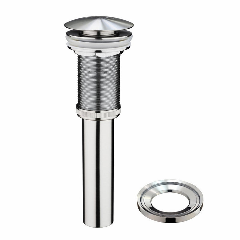 VIGO Bathroom Faucet Vessel Vanity Sink Pop Up Drain Stopper without Overflow and Mounting Ring, Brushed Nickel