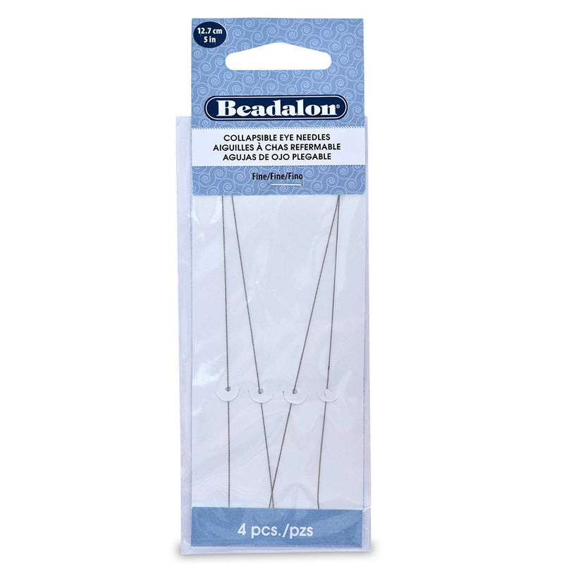 Beadalon 700F-150 Collapsible Eye Needles 5-Inch Fine 4 Pack