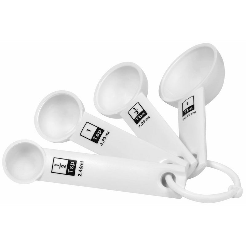 Ekco 1094905 4 Piece Plastic Measuring Spoon Set, White