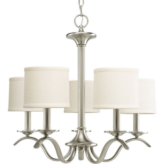 Progress Lighting P4635-09 Inspire Collection 5-Light Chandelier, Brushed Nickel