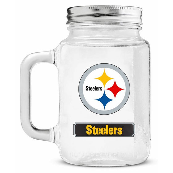 Duck House NFL Pittsburgh Steelers 20oz Glass Mason Jar