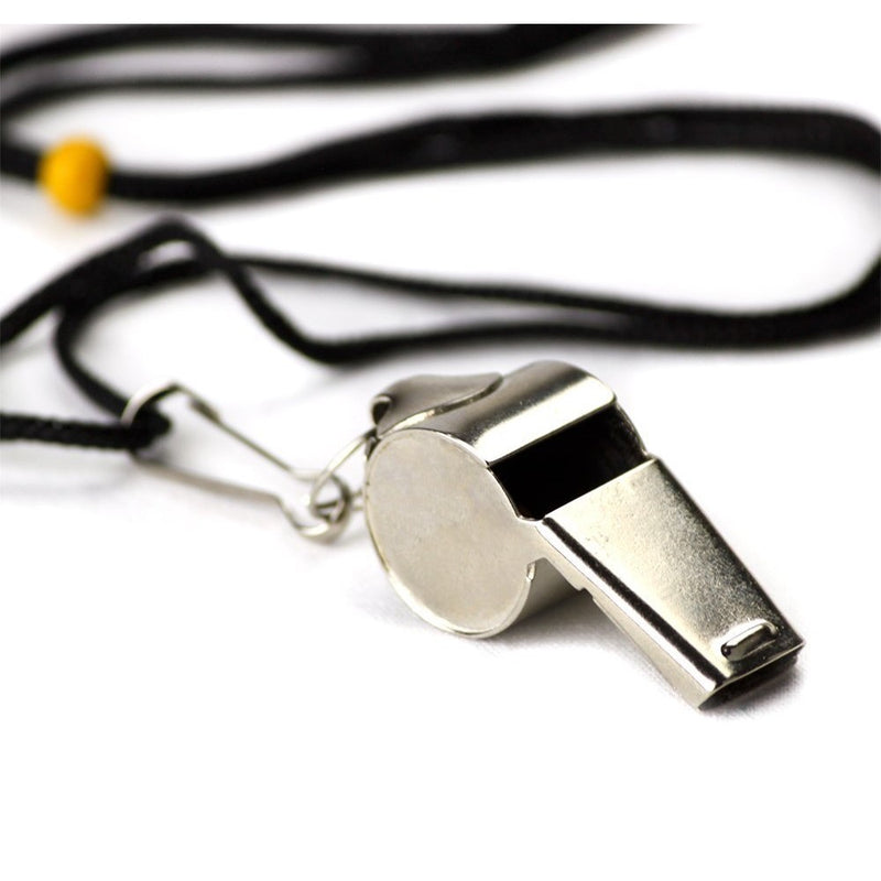 Crown Sporting Goods SCOA-001 Stainless Steel Whistle with Lanyard – Great for Coaches, Referees, and Officials