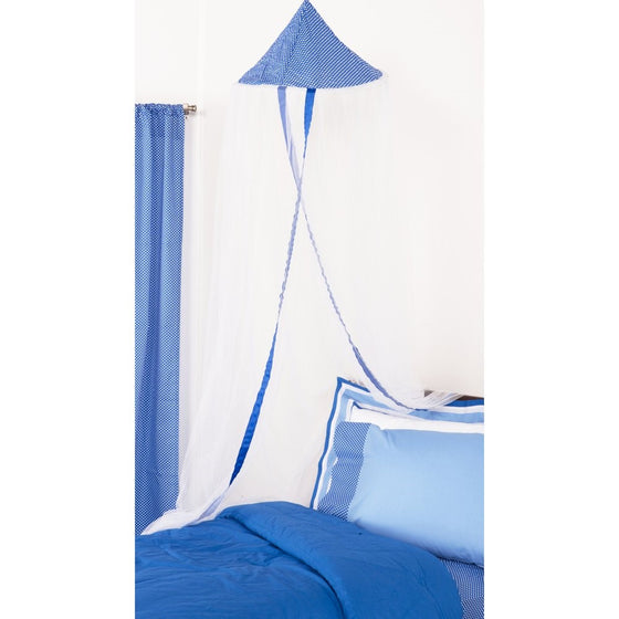 One Grace Place Simplicity Blue Canopy (Mesh), Blue and White