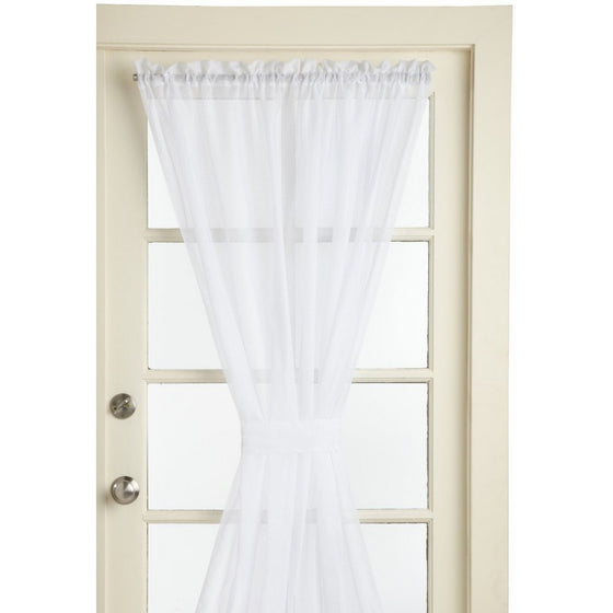 Lorraine Home Fashions Reverie Snow Voile Tailored Door Panels, 60 by 72-Inch, White