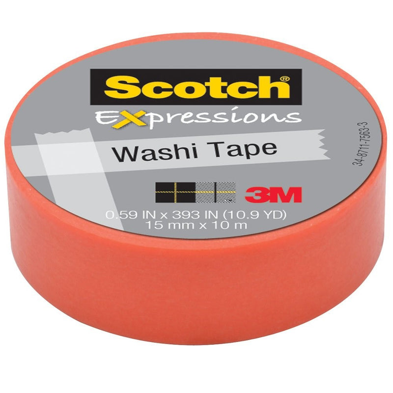Scotch(R) Expressions Washi Tape, 5/8in. x 393in, Pastel Pink