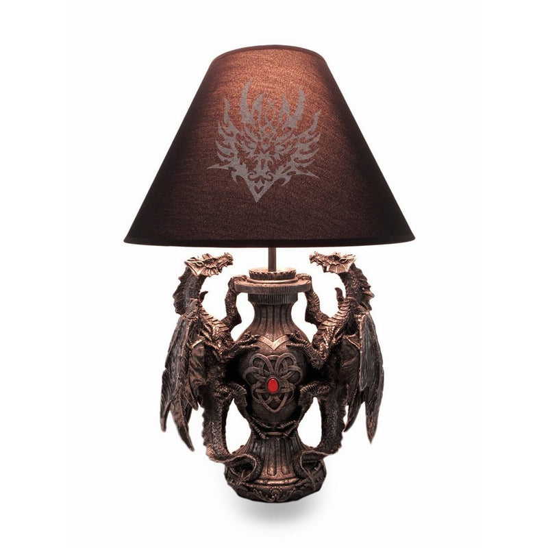 Resin Table Lamps Gothic Guardians Of Light Medieval Dragons Table Lamp 12.75 X 19 X 12.75 Inches Black