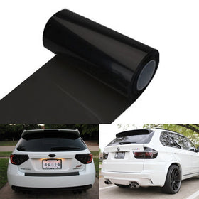 12 by 48 Inches Self Adhesive Headlight, Tail Lights, Fog Lights Tint Vinyl Film (12 X 48, Dark Black)