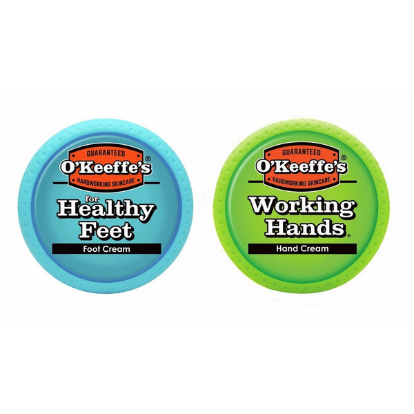 O'Keeffe's K0350015 Working Hands 3.4oz & Healthy Feet 3.2oz Combination Pack of Jars