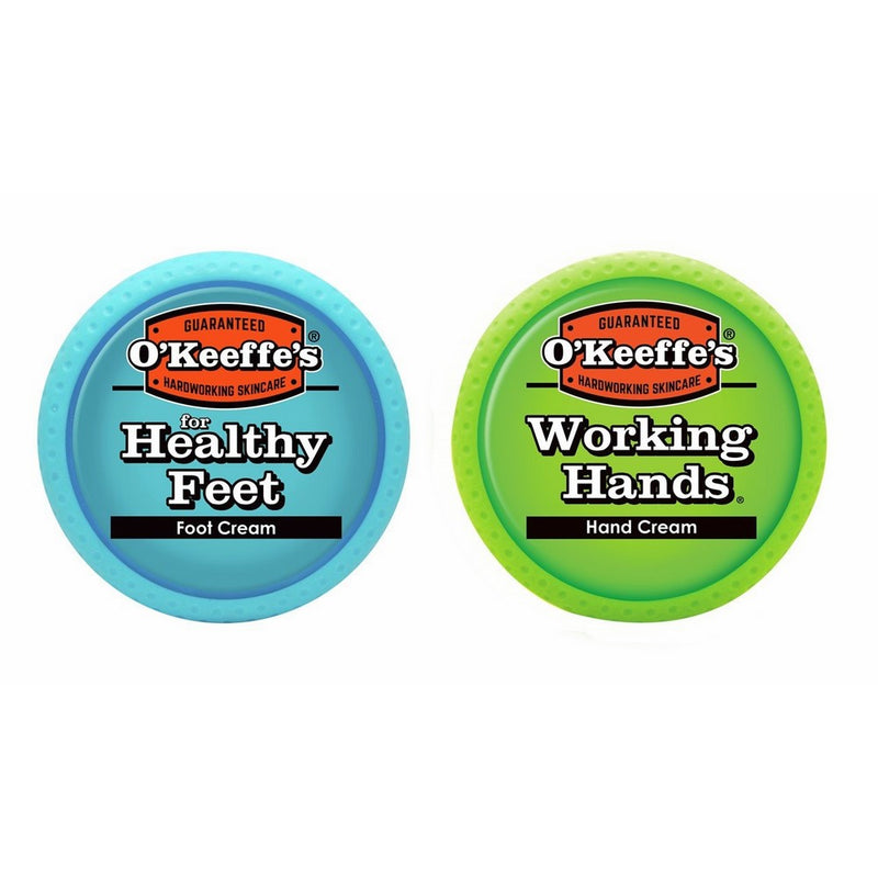 O'Keeffe's K0350015 Working Hands 3.4oz & Healthy Feet 3.2oz Combination Pack of Jars